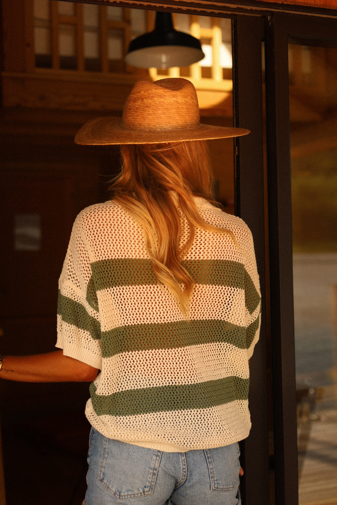 Norma écrue/kaki - Blouse crochet