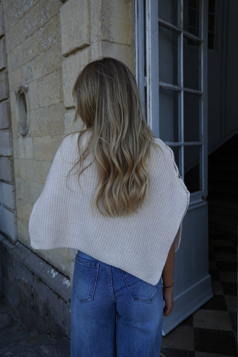 Linne beige - Pull cape