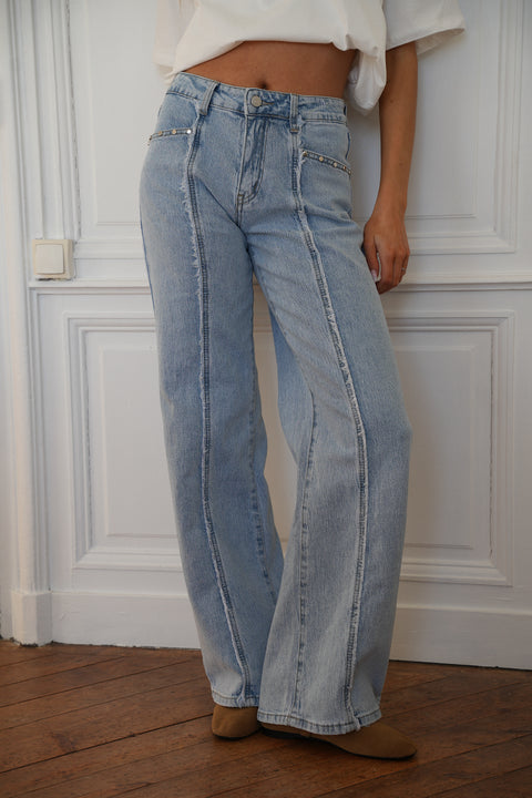 Emilia bleu - Jean droit