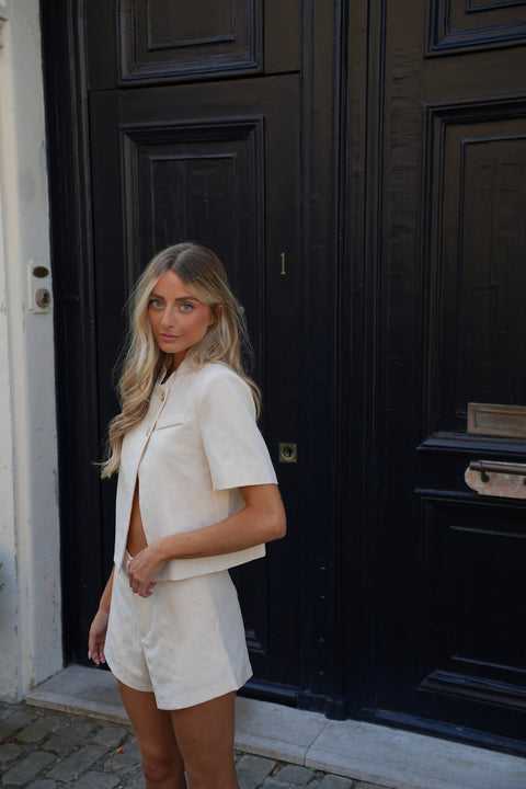 Neva crème - Veste asymétrique
