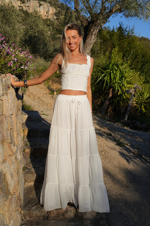 Chloé blanche - Jupe longue