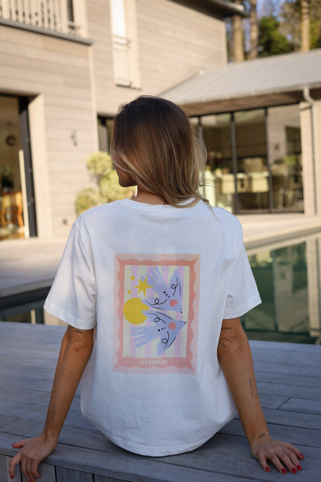 Cyntia blanc - T-shirt oiseaux