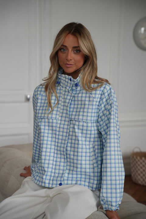 Loren bleue - Veste à carreaux