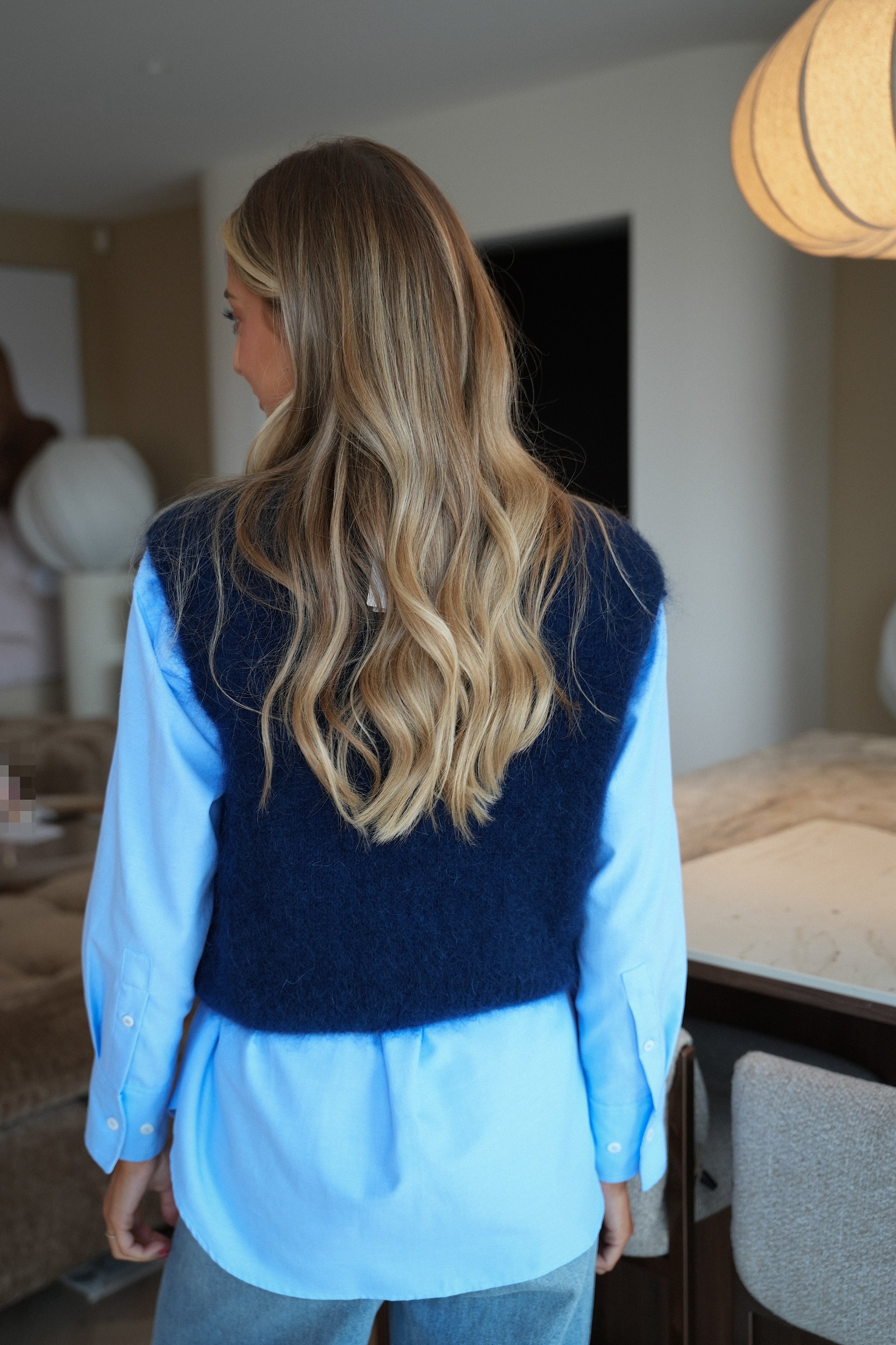 Polino marine - Pull sans manches