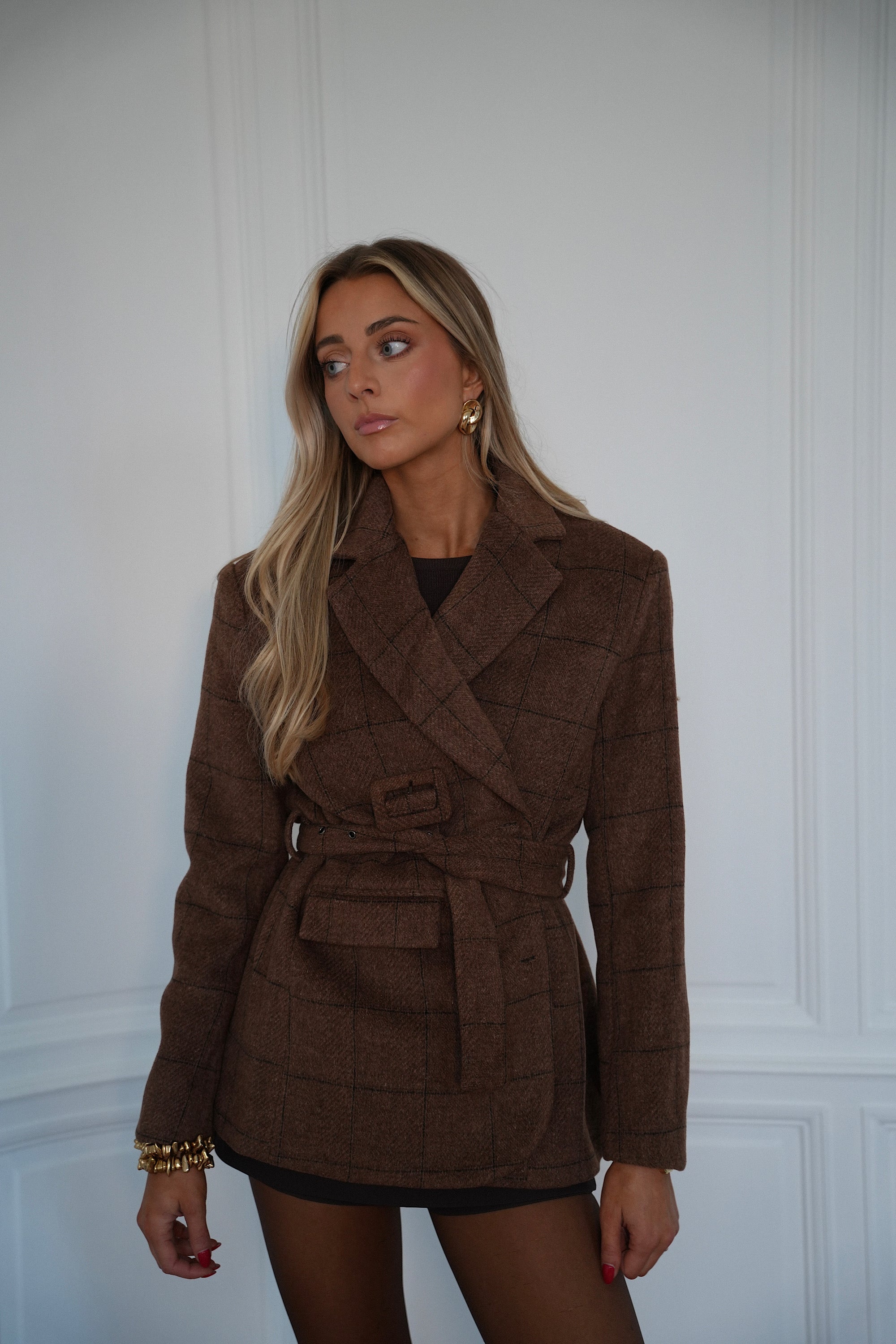 Olivia marron - Veste blazer en laine