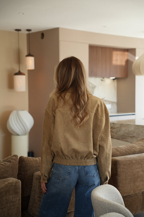 Charly beige - Veste suédée