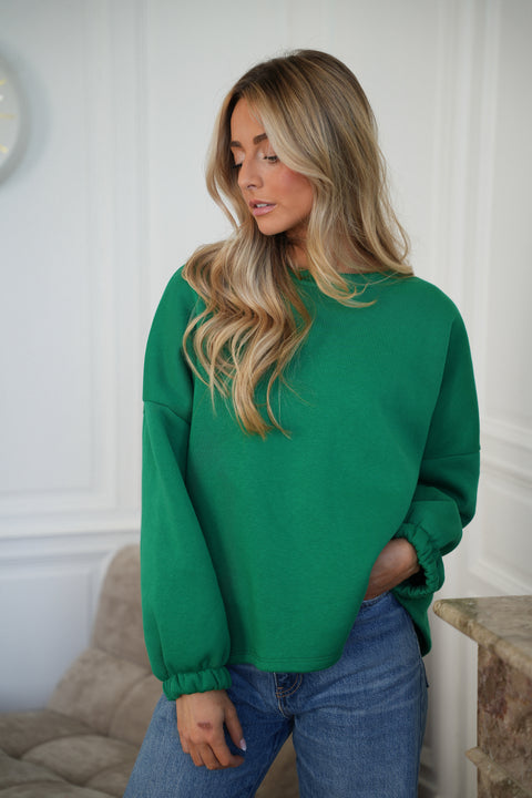 Matcha vert - Sweat-shirt brodé