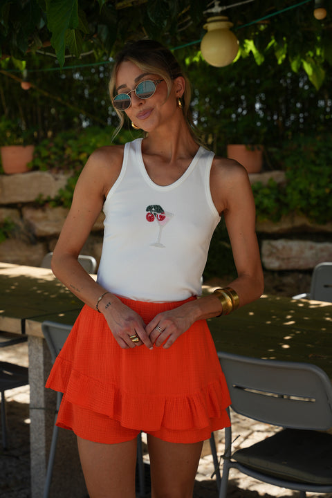 Lola orange - Jupe short