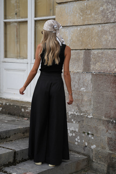 Manolia noir - Pantalon évasé