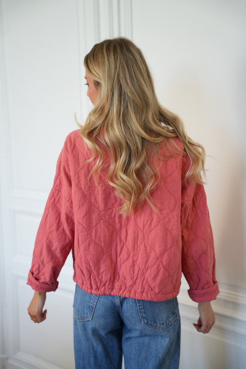 Dolores corail - Veste matelassée