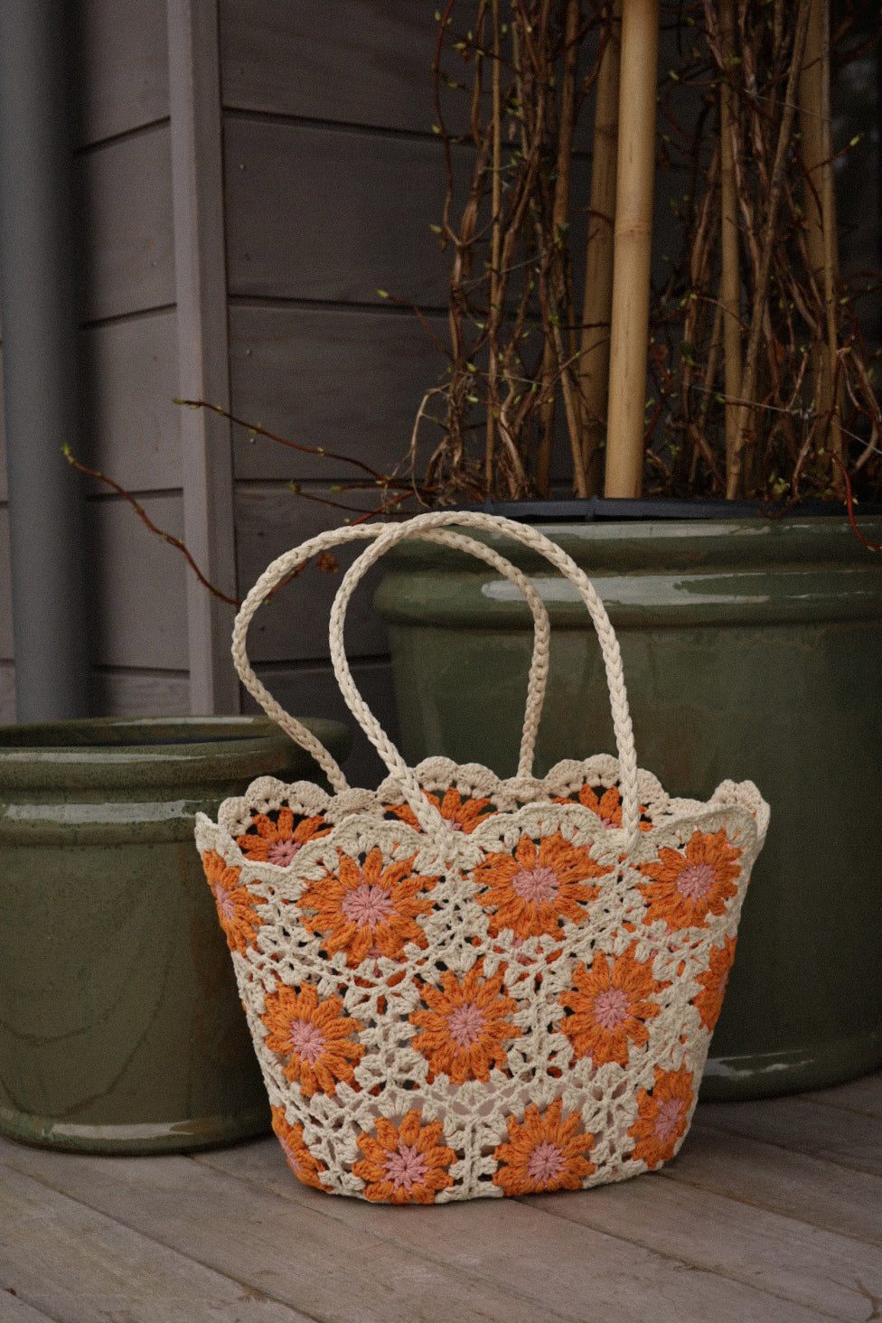 Daisy orange - Sac paille
