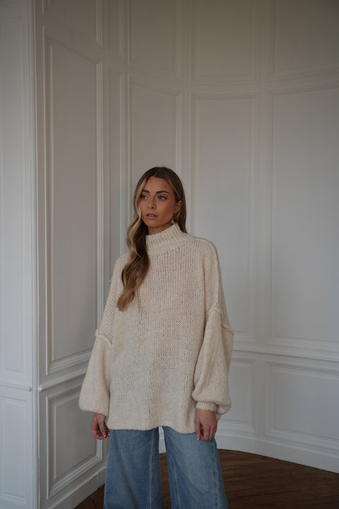 Liliane crème - Pull ample