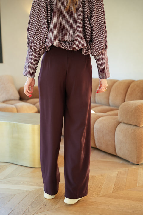 Alfa prune - Pantalon droit