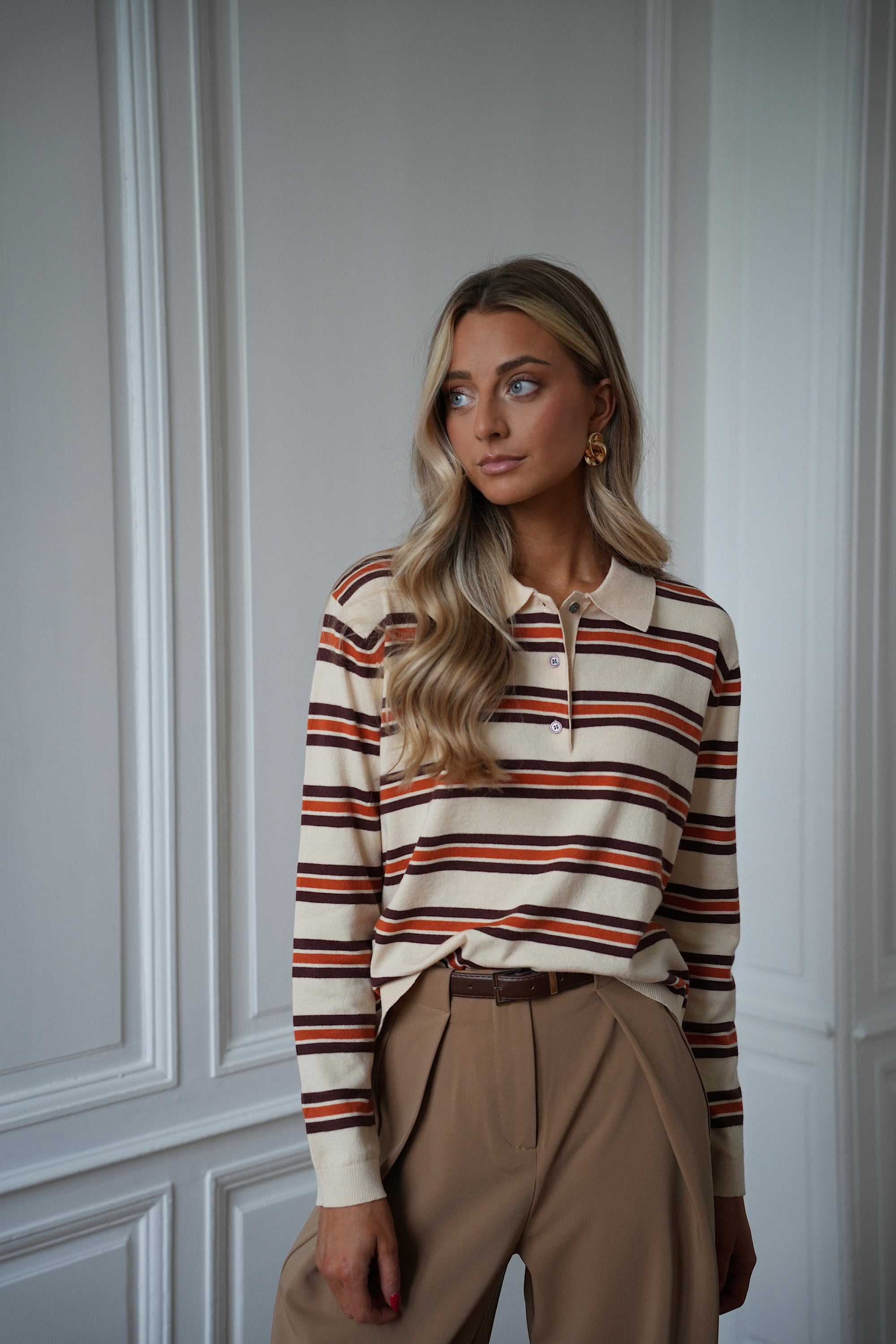 Annissa crème - Pull rayé