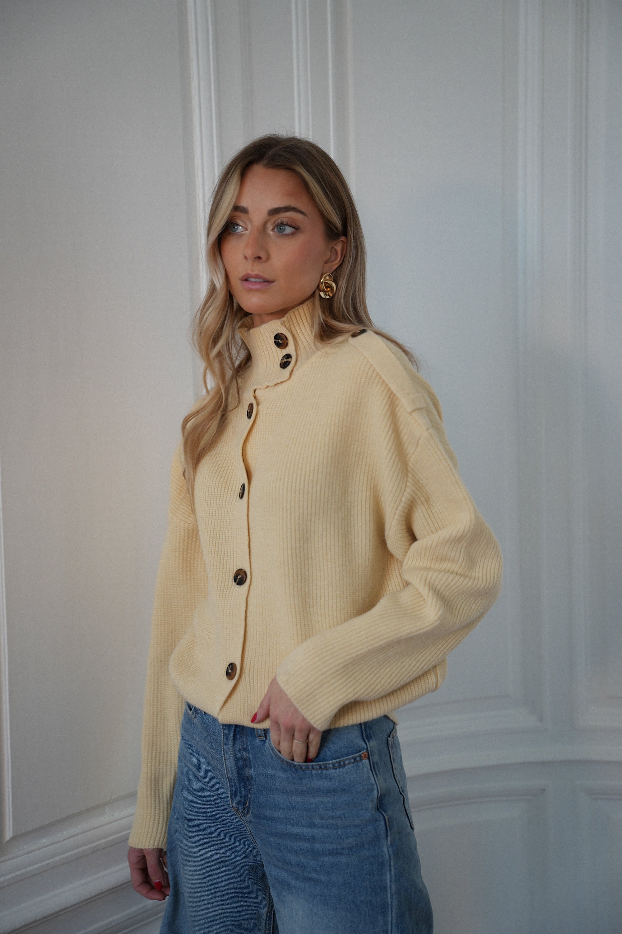 Virginia jaune - Gilet boutonné