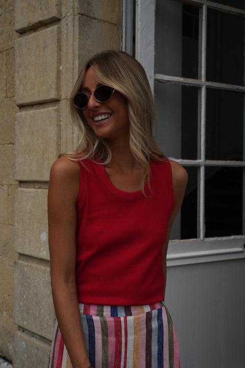 Maya rouge - Top sans manches