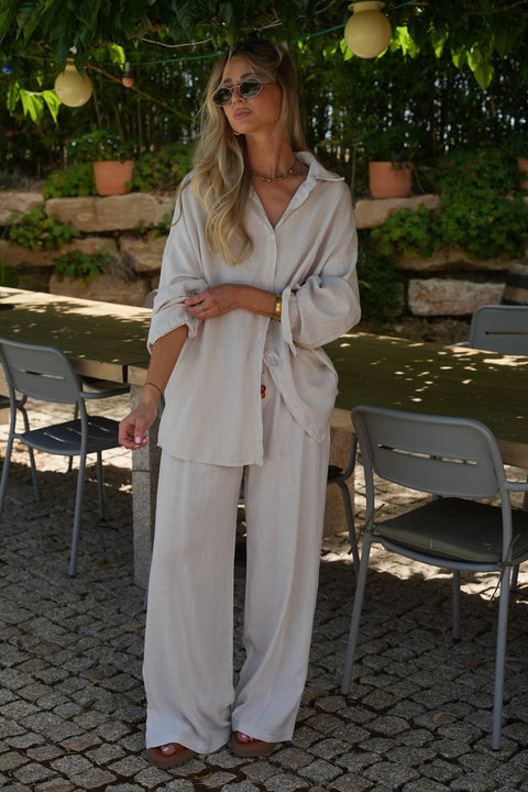 Lore beige - Pantalon droit