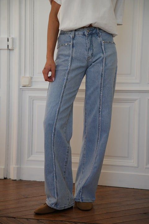 Emilia bleu - Jean droit