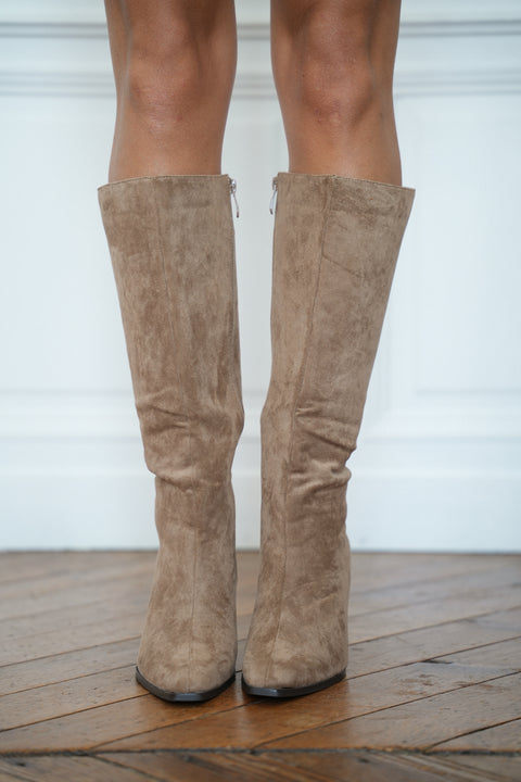 Ofelie taupes - Bottes à talons