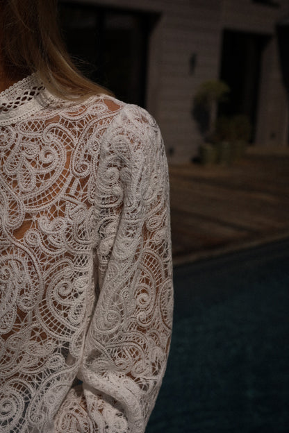 Vicky blanche - Blouse brodée