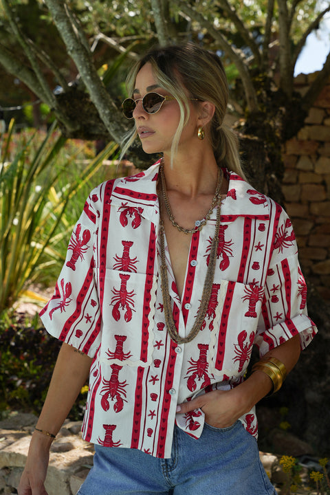 Ulysse rouge - Chemise imprimée