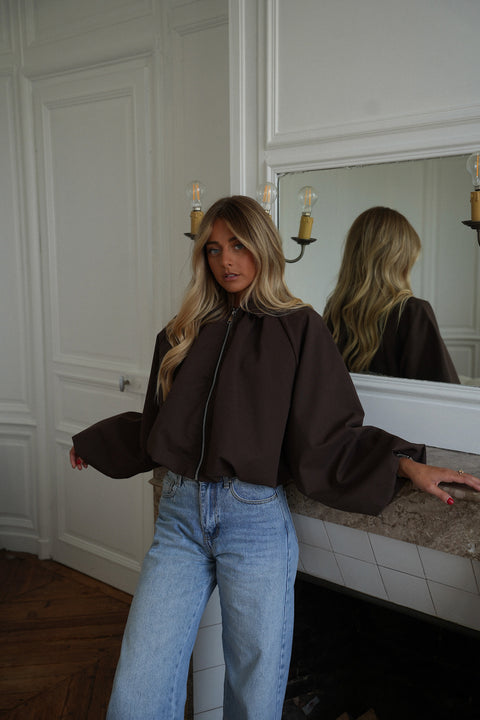 Alva chocolat - Veste zippée