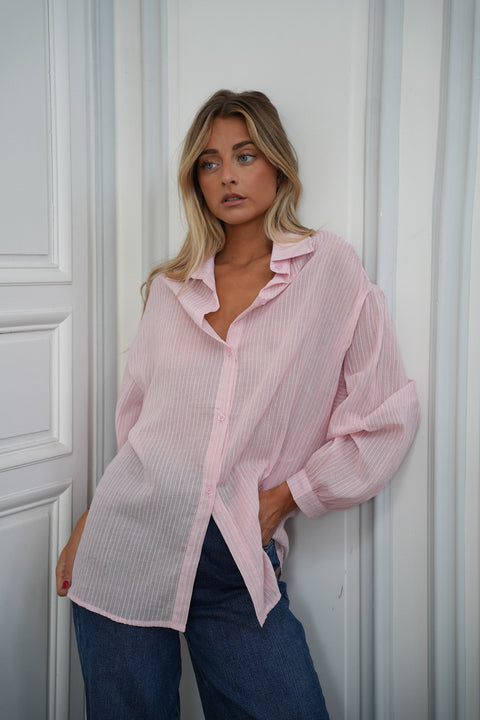 Sellia rose - Chemise rayée