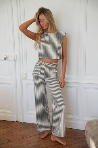 Jada gris - Top rayé