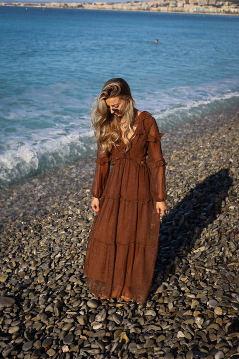 Lorie marron - Robe longue