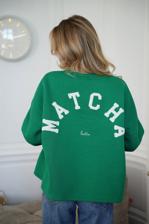 Matcha vert - Sweat-shirt brodé