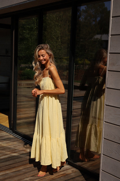 Ana jaune - Robe gaze de coton