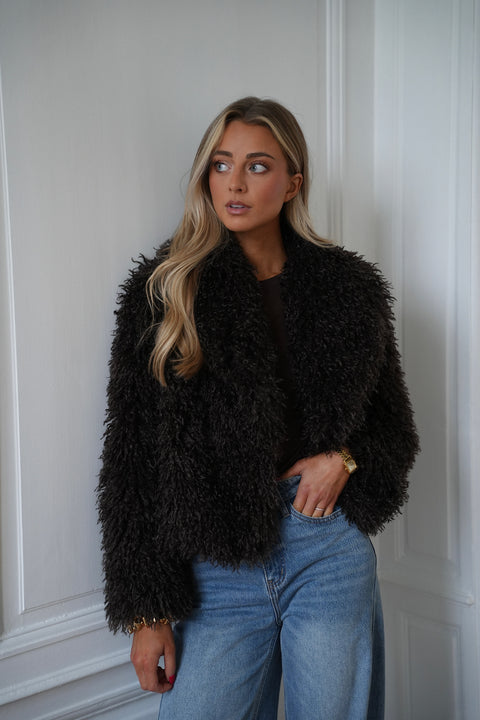 Soanne chocolat - Manteau fourrure