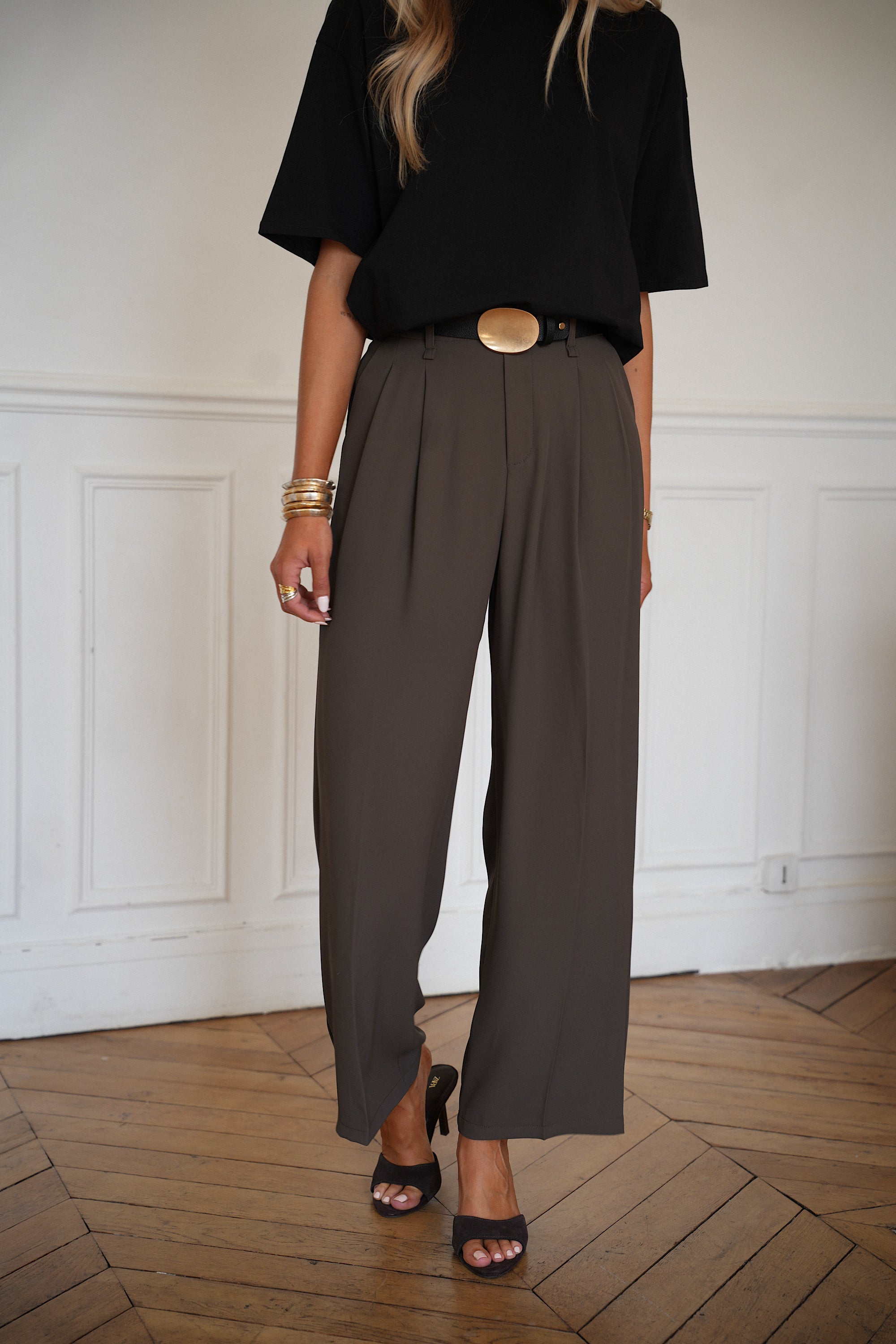 Salomé chocolat - Pantalon fluide