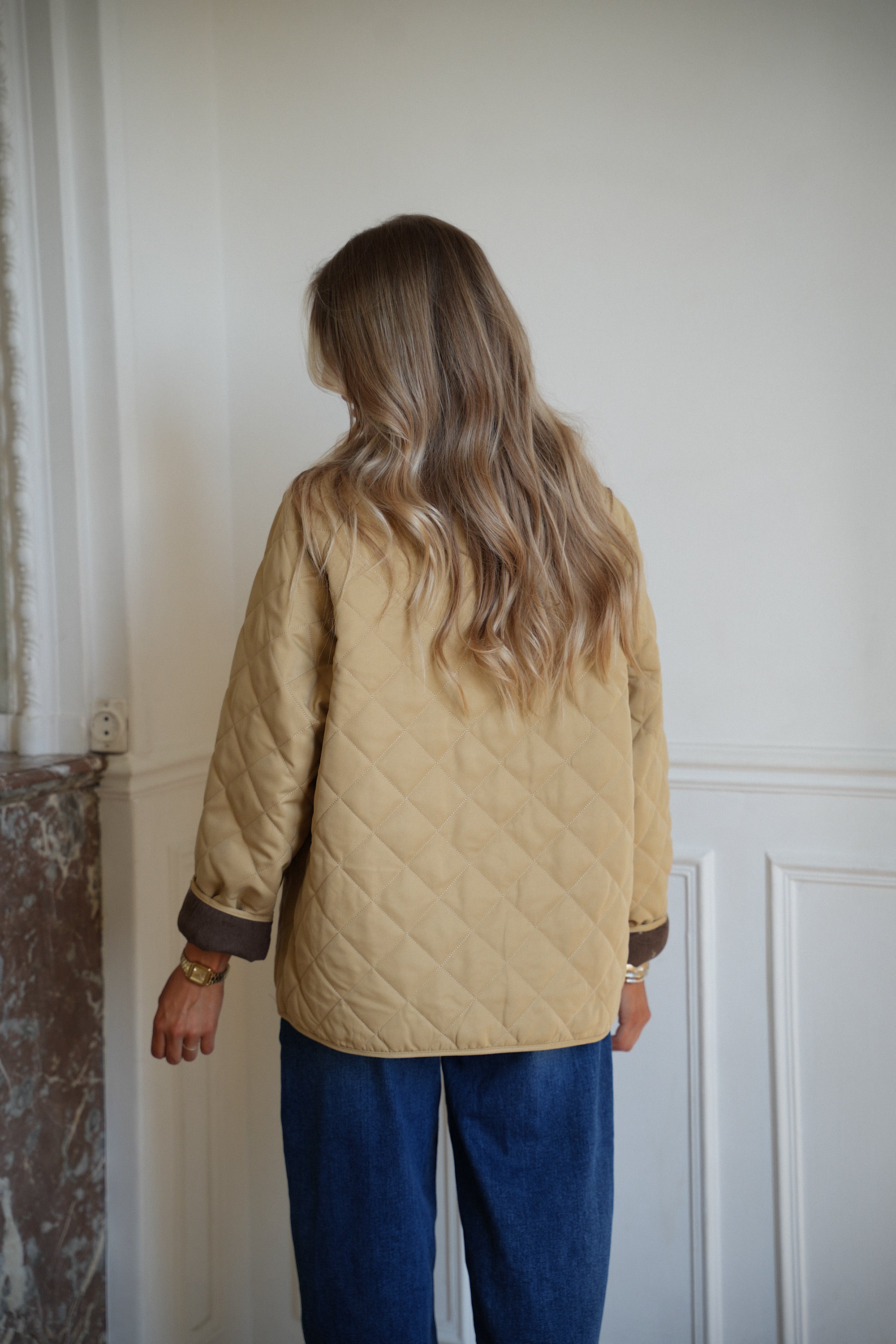 Franny beige - Veste matelassée