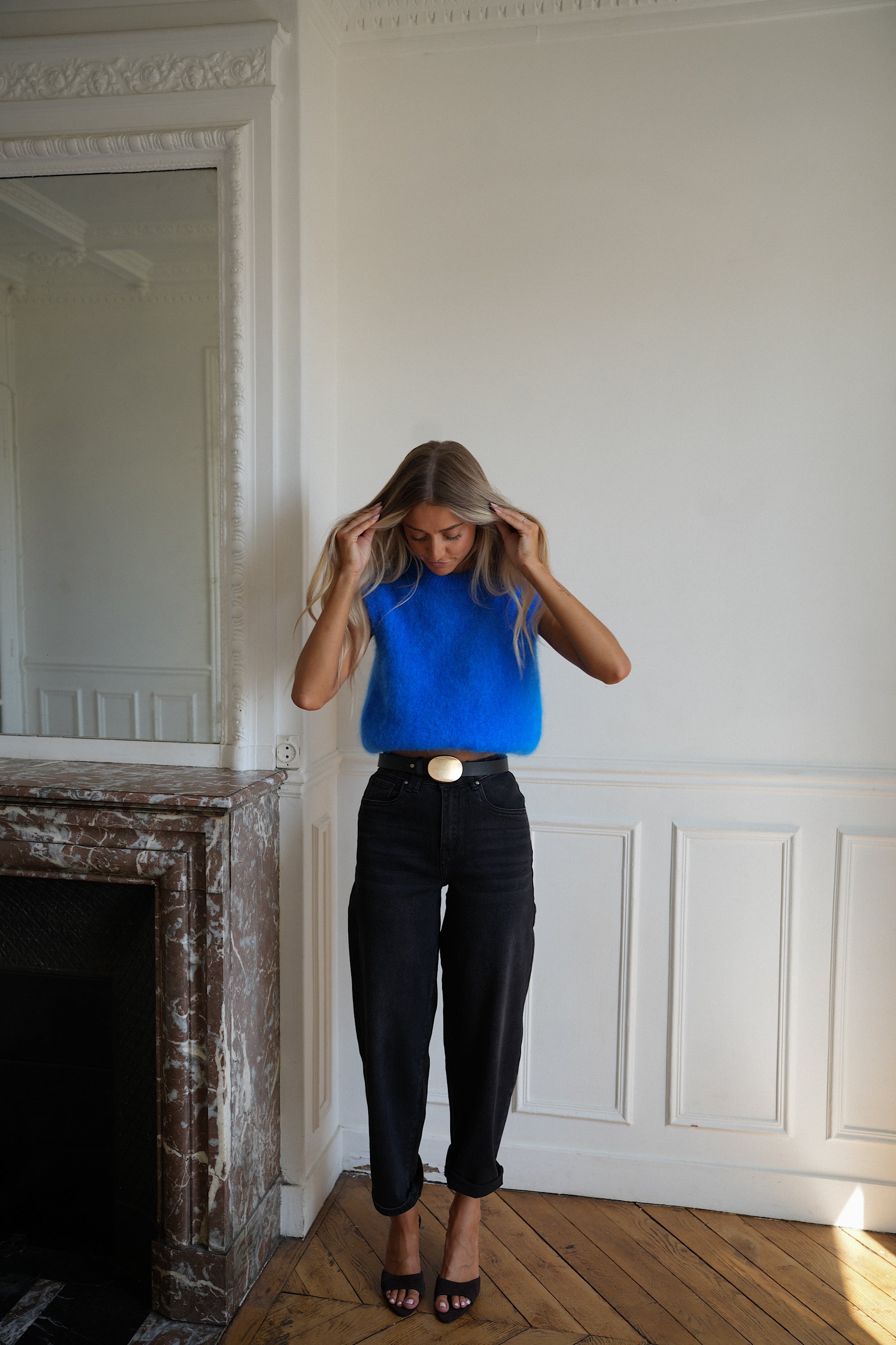 Polino bleu roi - Pull sans manches