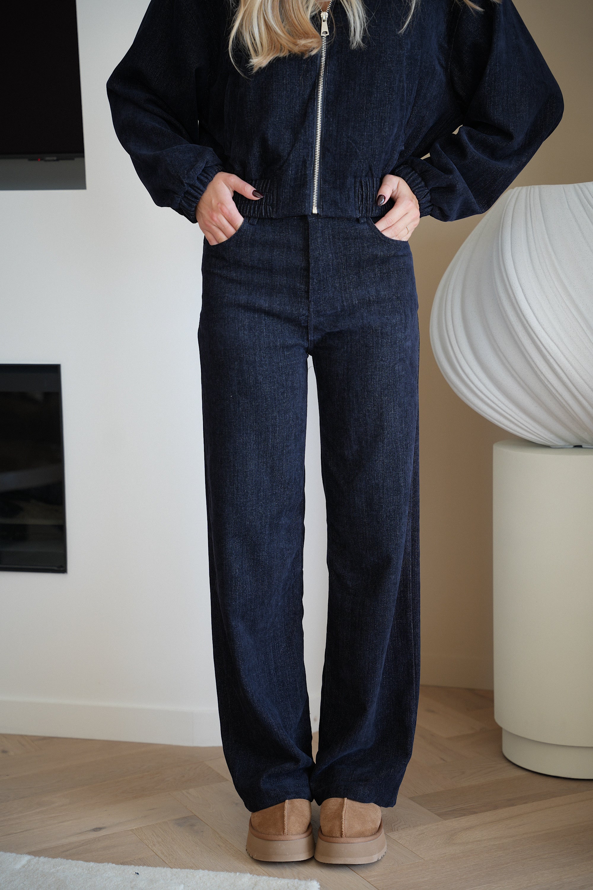 Naolan bleu - Pantalon droit