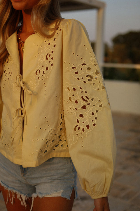 Kane jaune - Blouse brodée