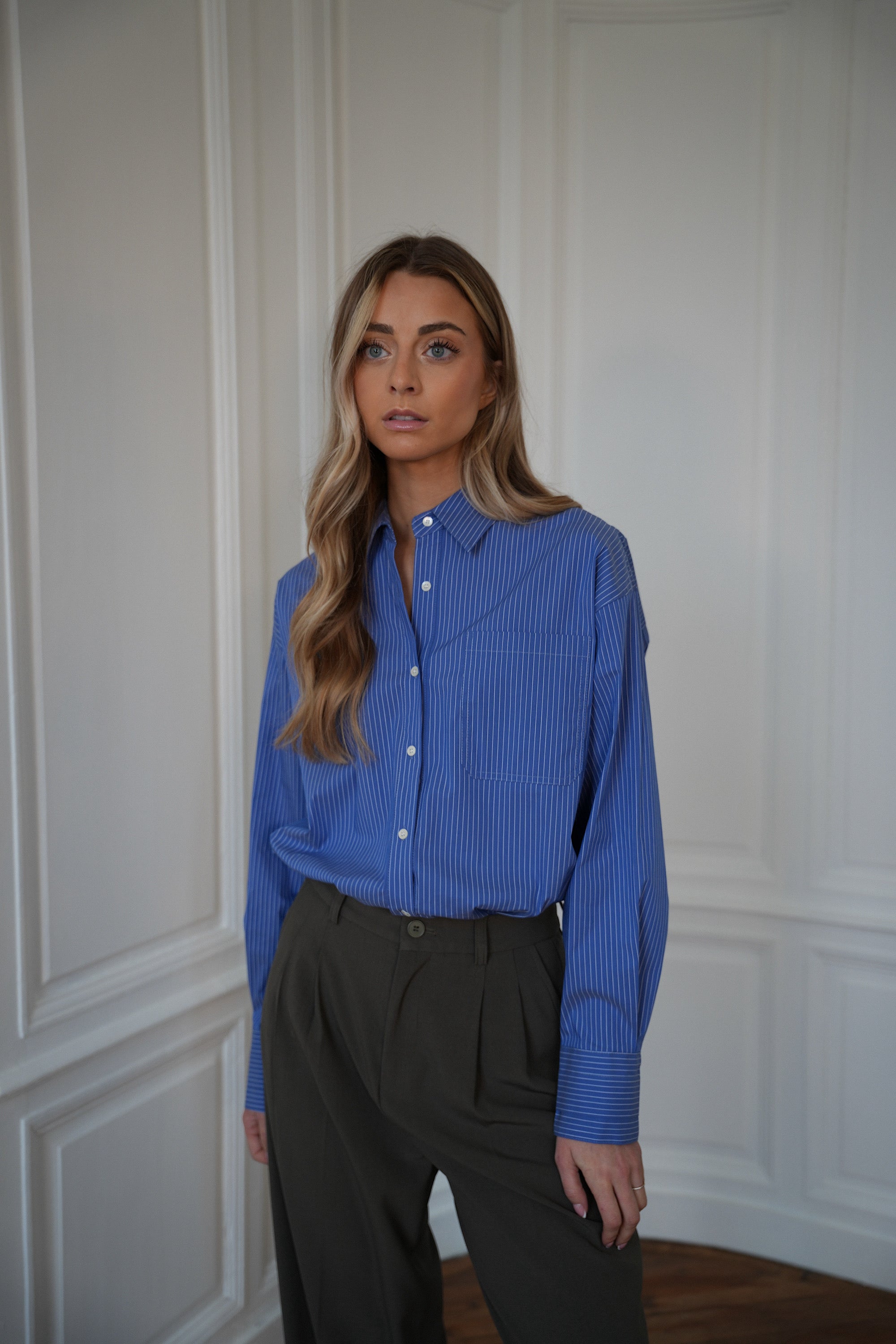 Delia bleue - Chemise rayée