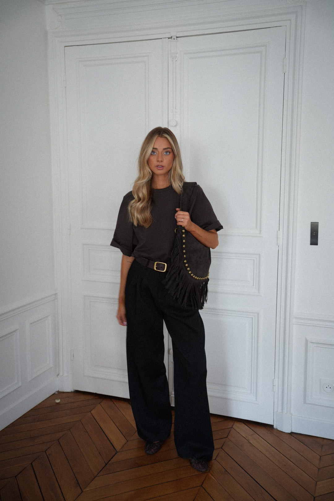 Achille noir - Pantalon droit