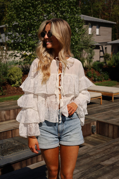 Salomé écrue - Blouse volantée