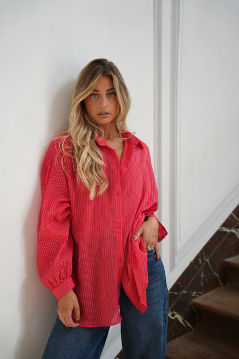 Sellia rouge - Chemise rayée