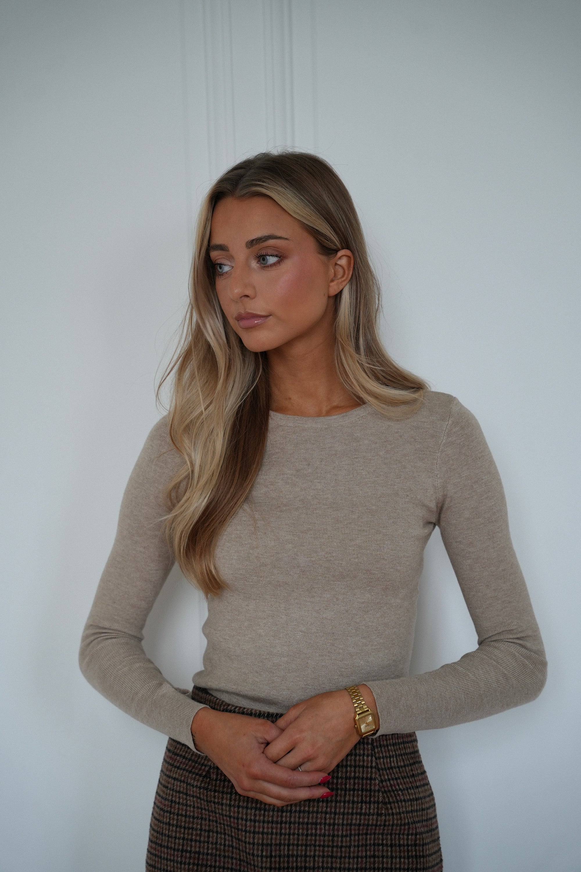 Markus beige - Pull fin