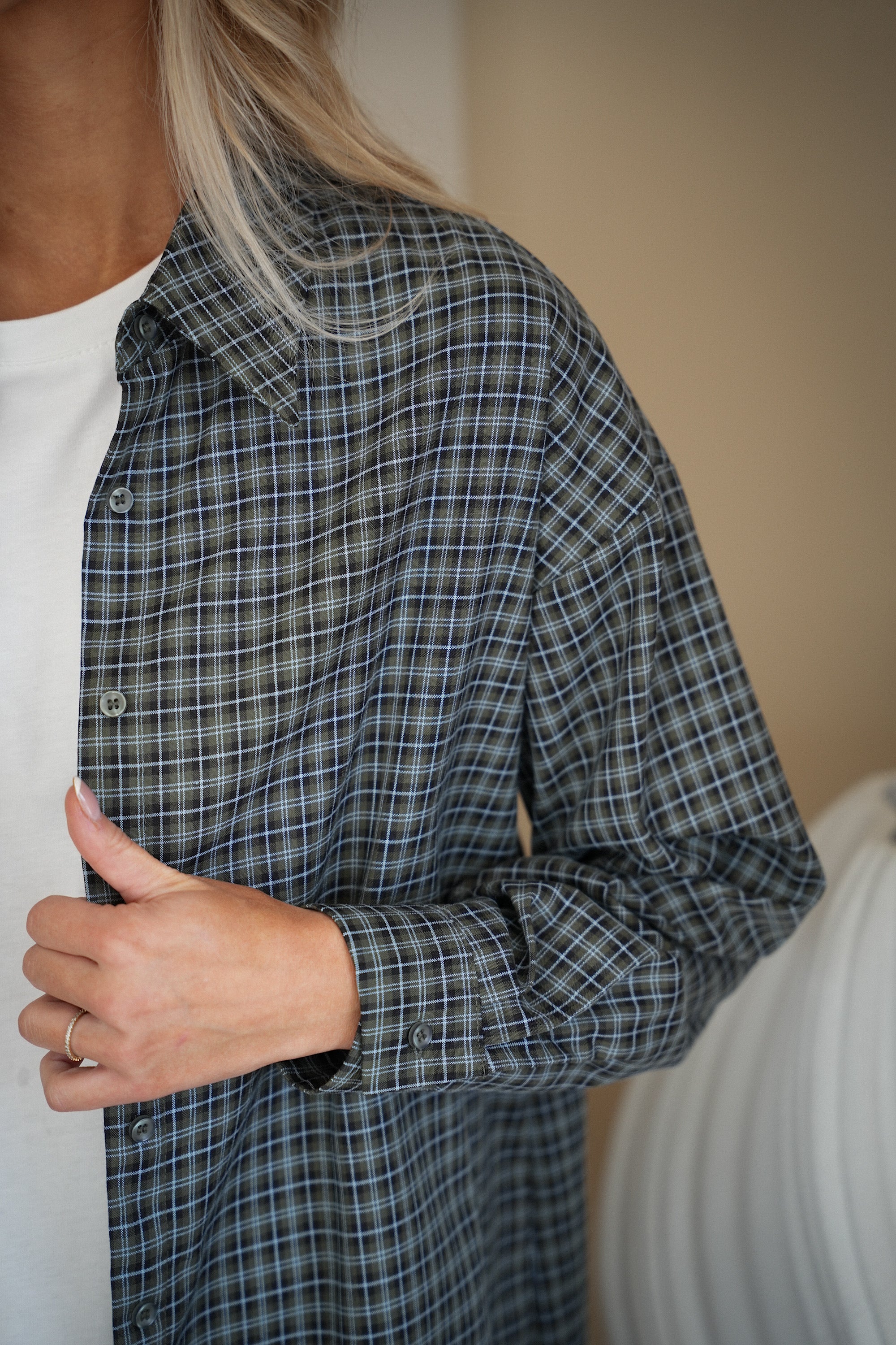 Maelline bleue - Chemise à carreaux