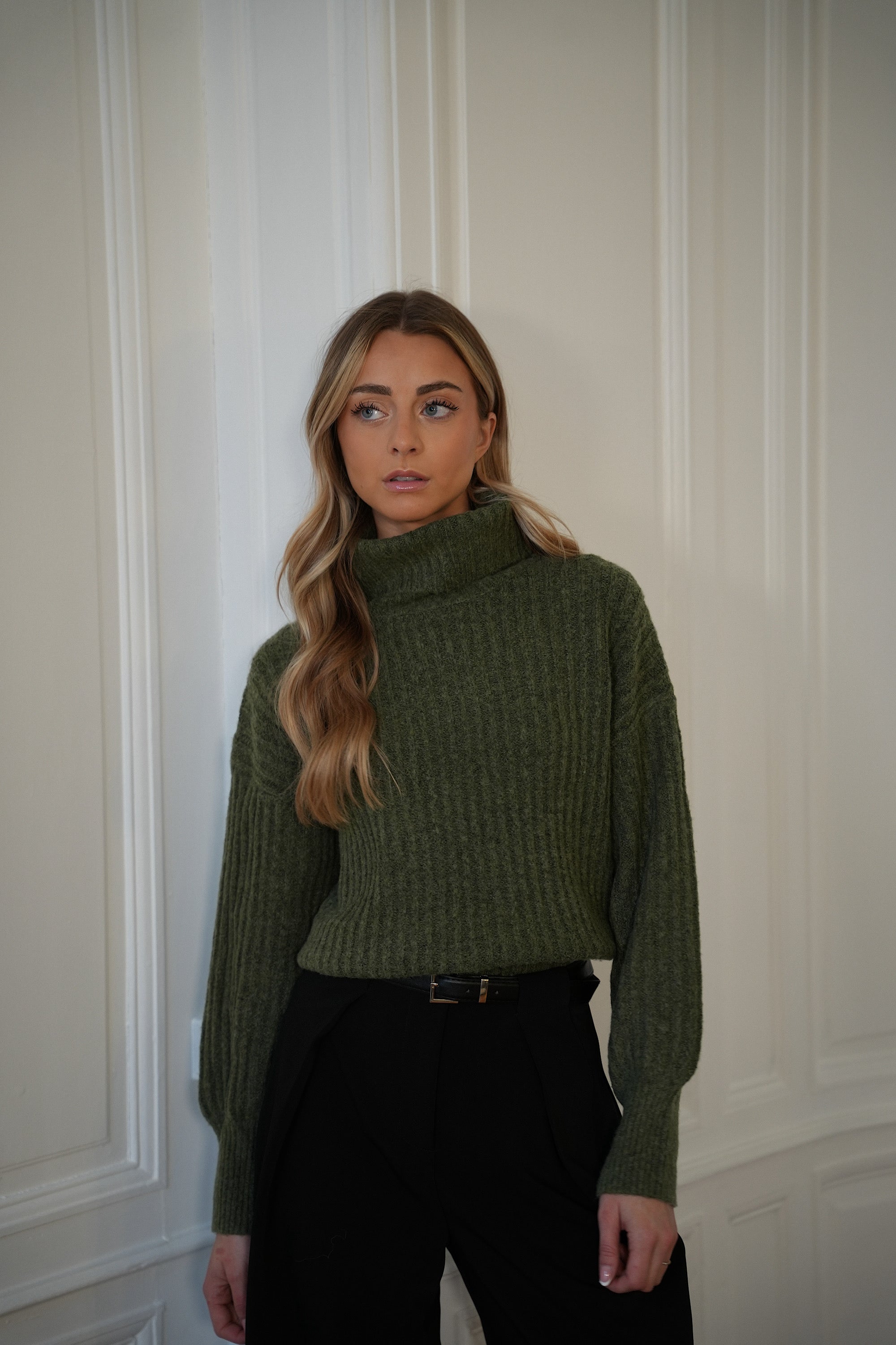 Jules kaki - Pull col roulé
