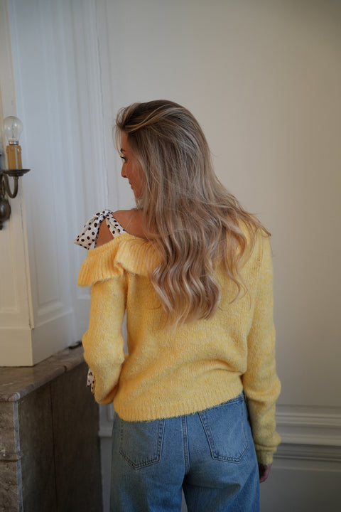Rita jaune - Pull asymétrique
