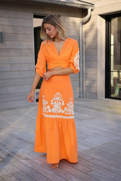 Bianca orange - Jupe longue