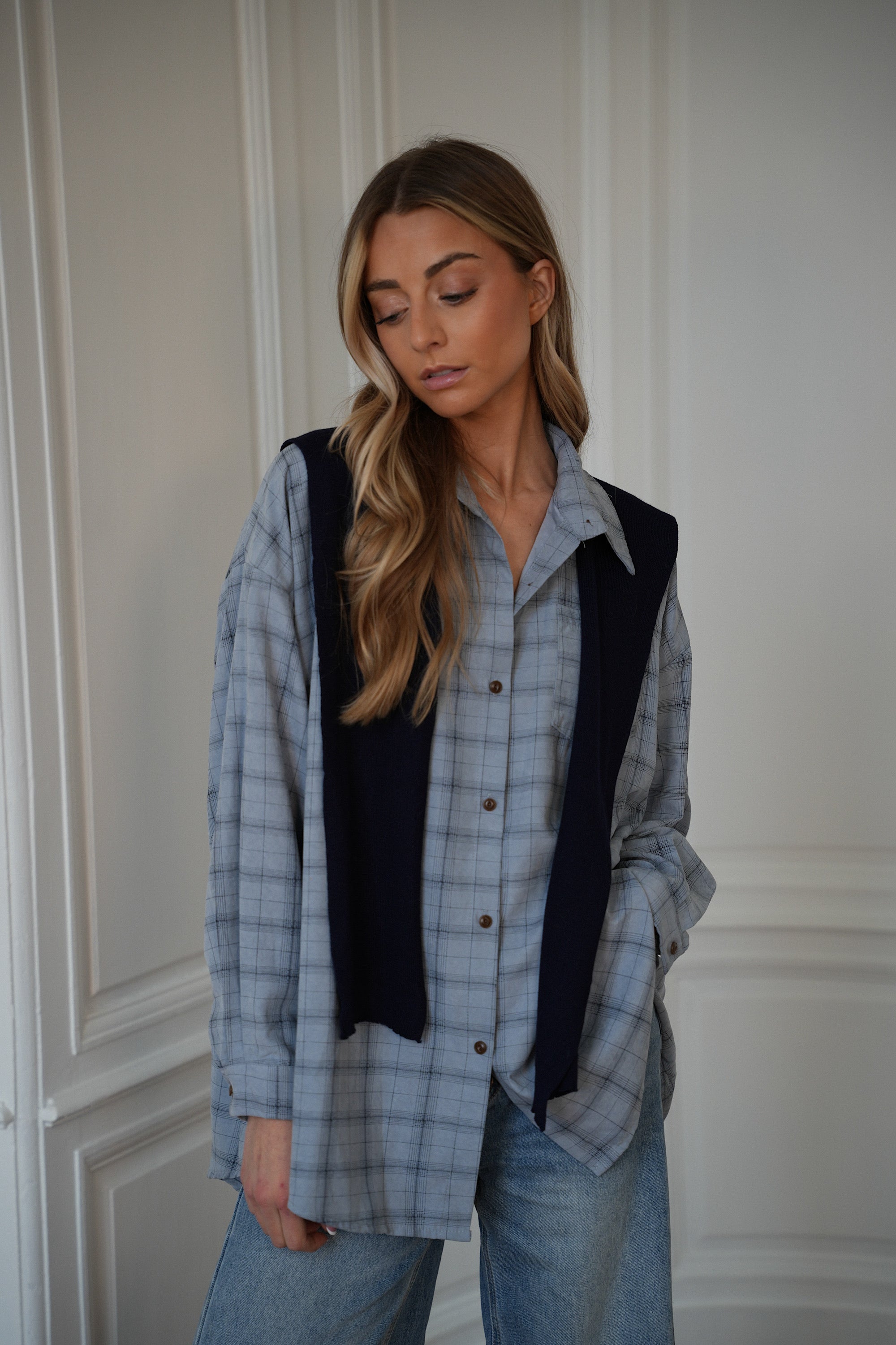 Brittany bleu - Ensemble chemise/pull