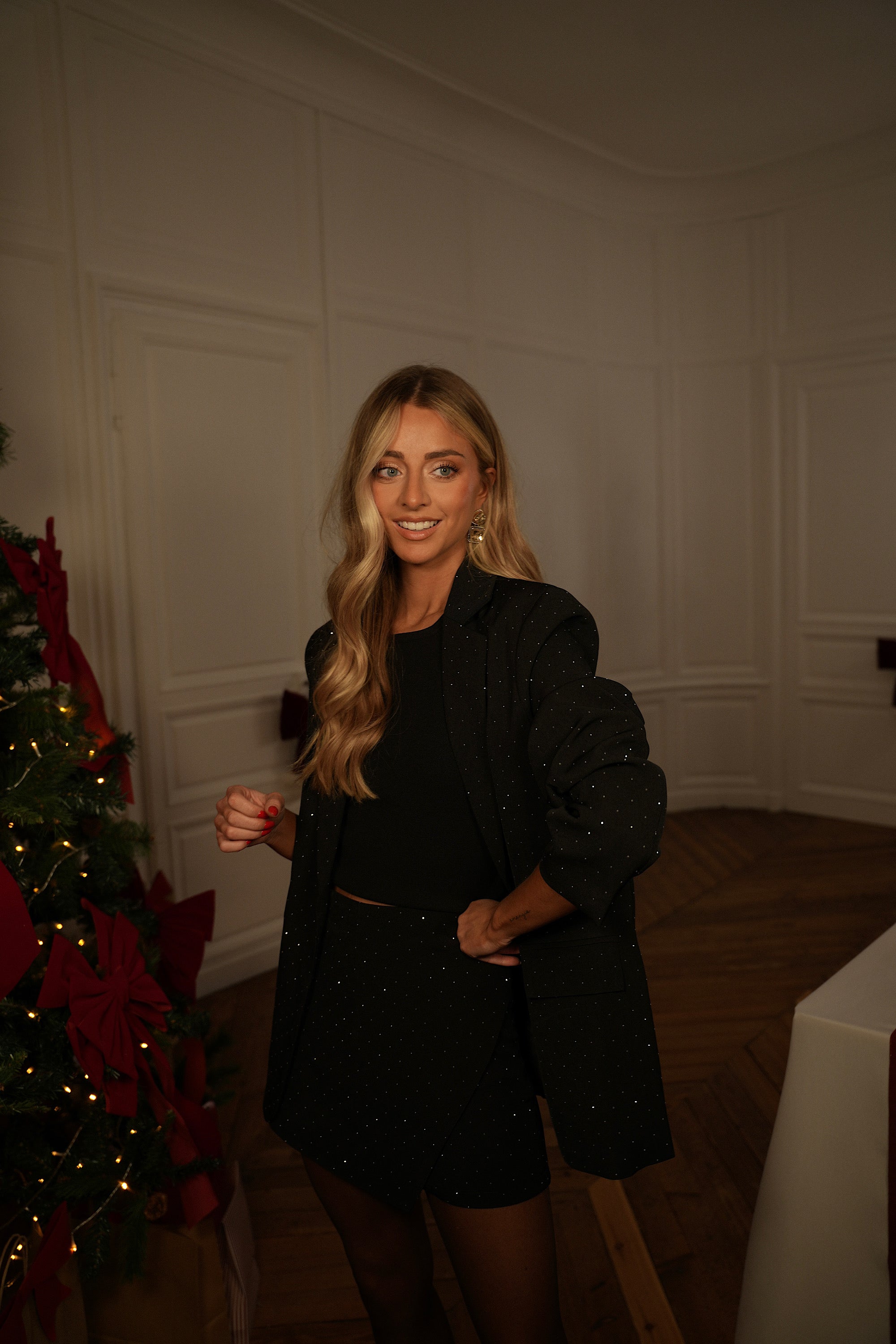 Pia noire - Blazer à strass