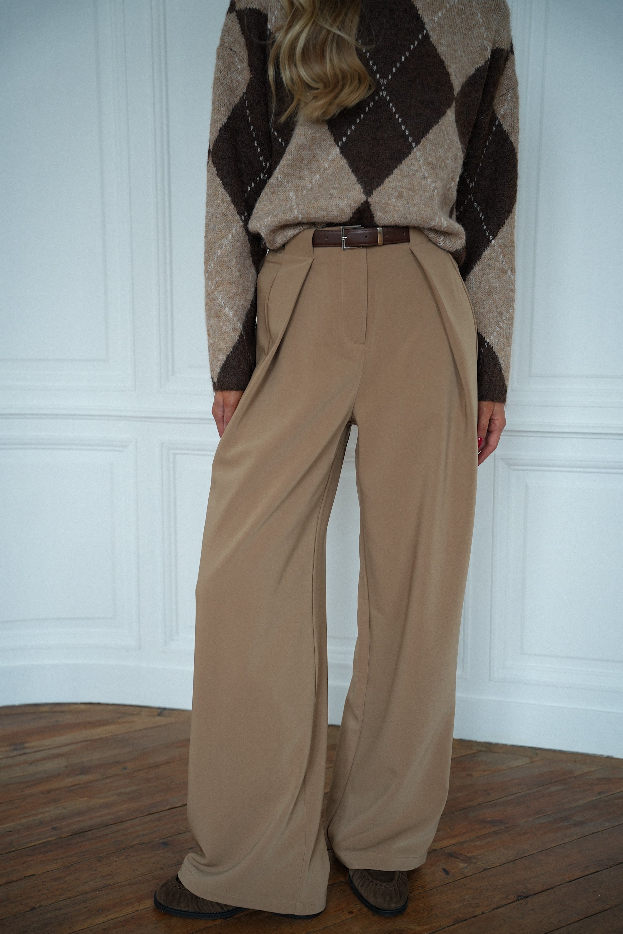 Sandro camel - Pantalon droit