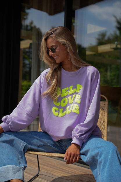 Mona violet - Sweat-shirt brodé